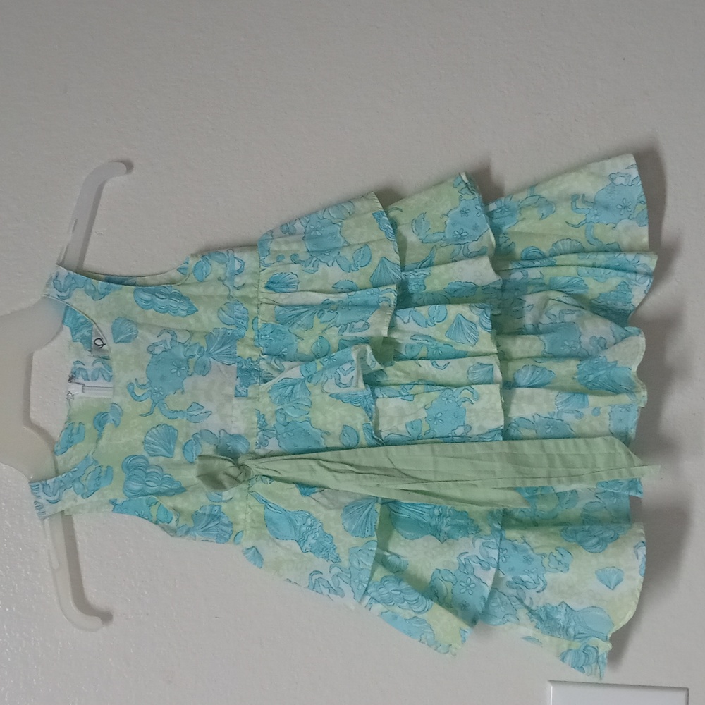 Lilly Pulitzer Kids Dress in Blue and Green Floral